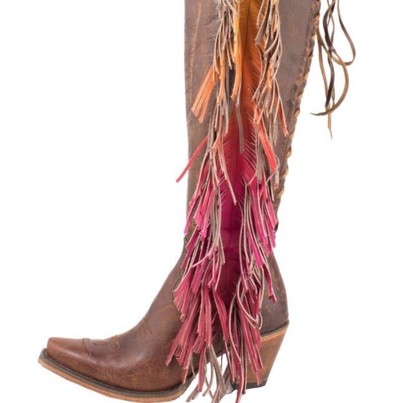 SOLD‼️NIB Junk Gypsy Spirit Animal Boho Ombré Fringe Boots Sz 6 BRAND NEW‼️SOLD - Picture 14 of 16